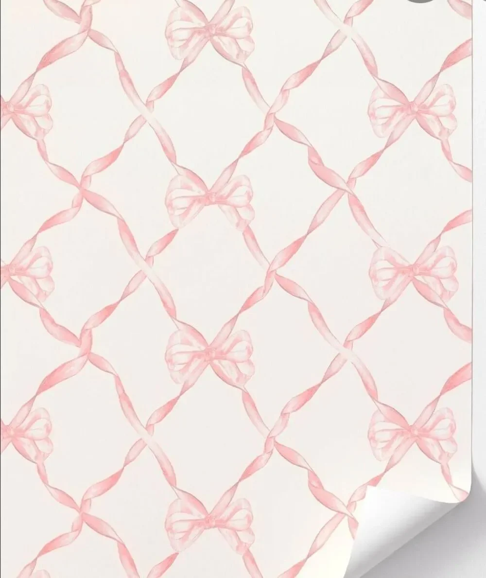 LoveShackFancy Nu Wallpaper Pink Bows 30.8 Sq Ft